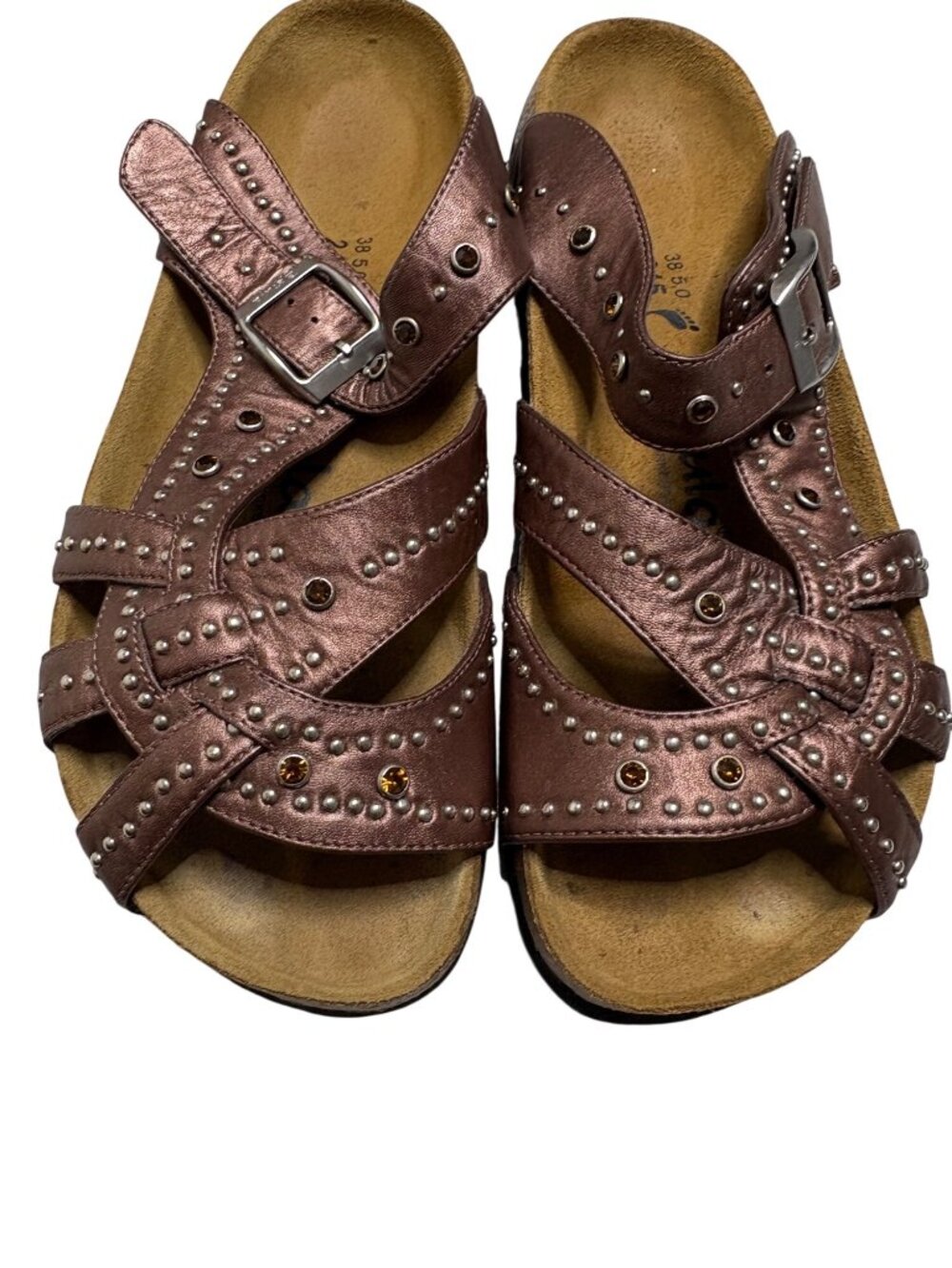 Betula by Birkenstock Bronze Studded Sandals-sz 7